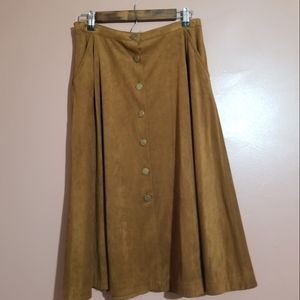 NY Collection Suede Brown Skirt